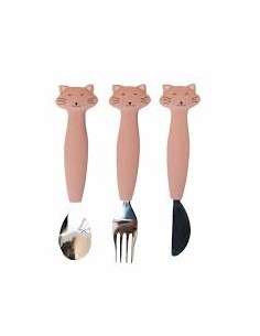 Couverts 3 pièces en silicone cat - Trixie