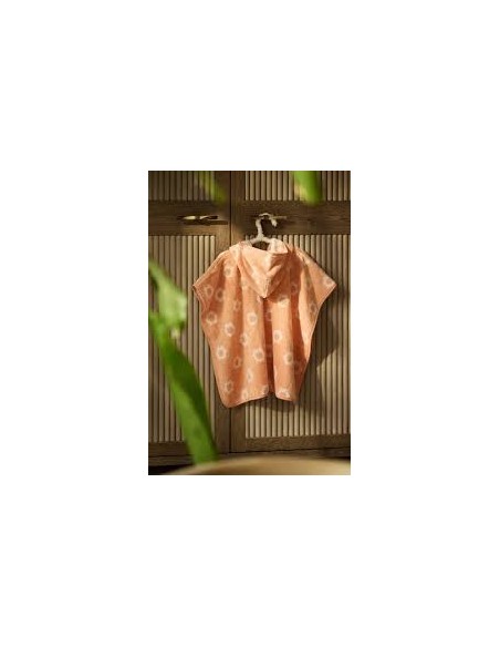 Poncho de bain Éponge Jacquard Flower Reversible - Jollein