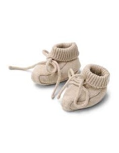 Chaussons en tricot Soft Beige 62-74 - Little dutch