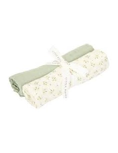 Set de 2 langes en gaze de coton Pure Sage 70 x 70 cm - Little Dutch