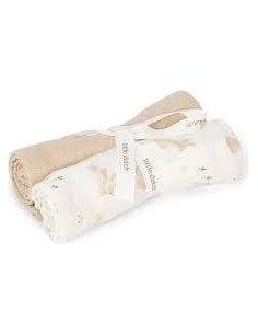 Set de 2 langes en gaze de coton  Baby Bunny 70x70 cm - Little Dutch