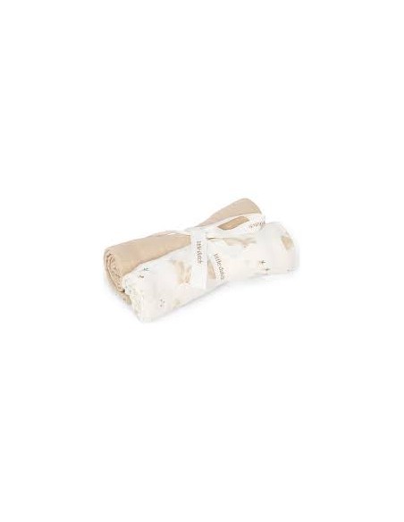 Set de 2 langes en gaze de coton  Baby Bunny 70x70 cm - Little Dutch