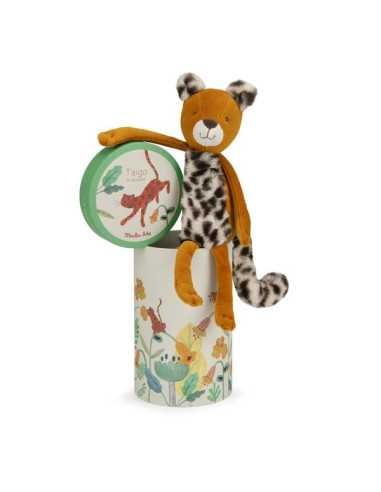 Peluche leopard et sa boite - Moulin Roty