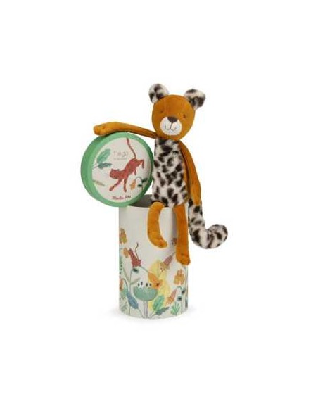 Peluche leopard et sa boite - Moulin Roty