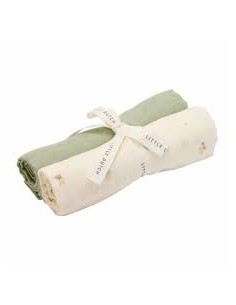 Lot de 2 langes forest tresures/sauge - Little Dutch
