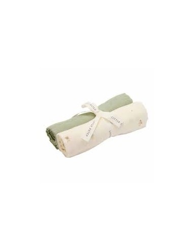 Lot de 2 langes forest tresures/sauge - Little Dutch