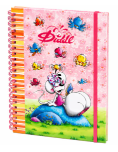 Carnet à spirale A5 rose - Diddl
