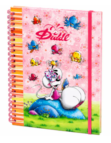 Carnet à spirale A5 rose - Diddl
