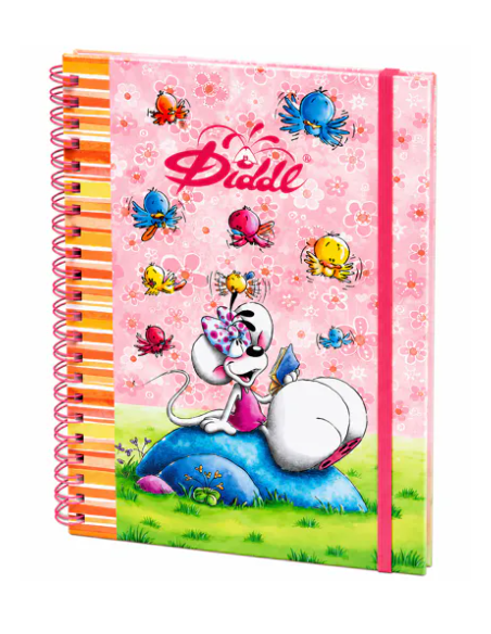 Carnet à spirale A5 rose - Diddl