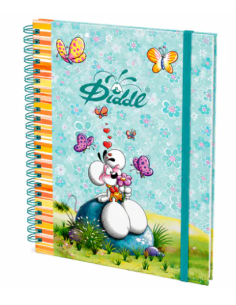 Carnet à spirale A5 bleu - Diddl