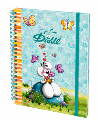 Carnet à spirale A5 bleu - Diddl