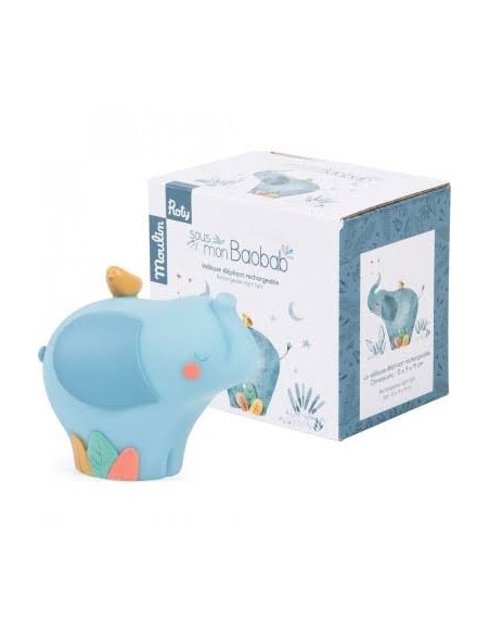 Veilleuse Nomade Bergamote l'Éléphant Sous Mon Baobab – Moulin Roty
