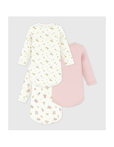 Lot de 3 bodies imprimé fleurs ML - Petit Bateau