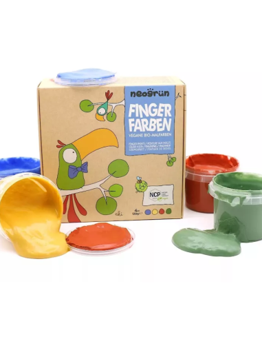 Peinture doigts 4 pots Perroquet - Neogrun