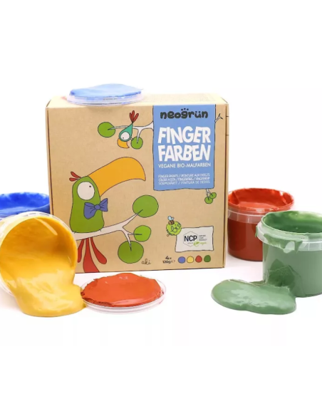 Peinture doigts 4 pots Perroquet - Neogrun
