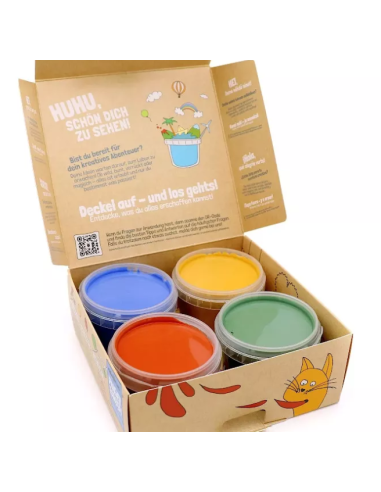 Peinture doigts 4 pots Perroquet - Neogrun