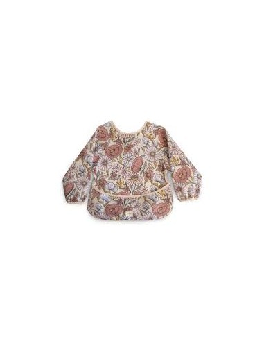 Bavoir a manches retro flower - Mushie