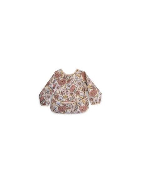 Bavoir a manches retro flower - Mushie