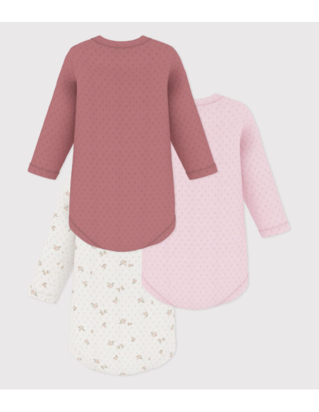 Lot de 3 bodies imprimés à fleurs ML - Petit bateau