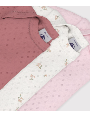 Lot de 3 bodies imprimés à fleurs ML - Petit bateau