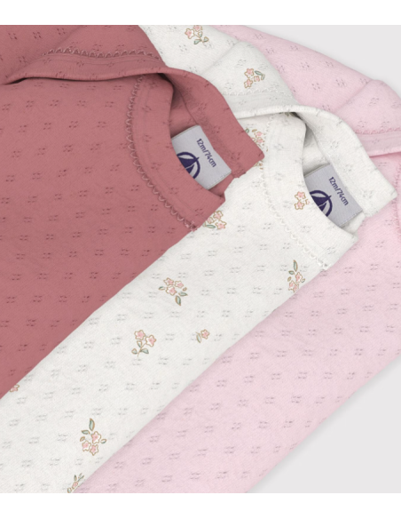 Lot de 3 bodies imprimés à fleurs ML - Petit bateau