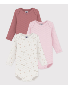 Lot de 3 bodies imprimés à fleurs ML - Petit bateau