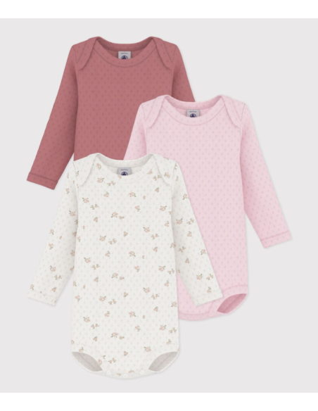 Lot de 3 bodies imprimés à fleurs ML - Petit bateau