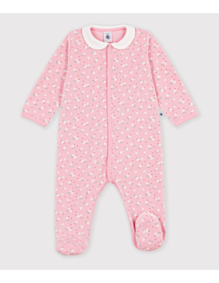 Pyjama en velours rose - Petit bateau
