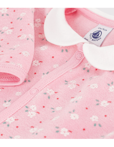 Pyjama en velours rose - Petit bateau