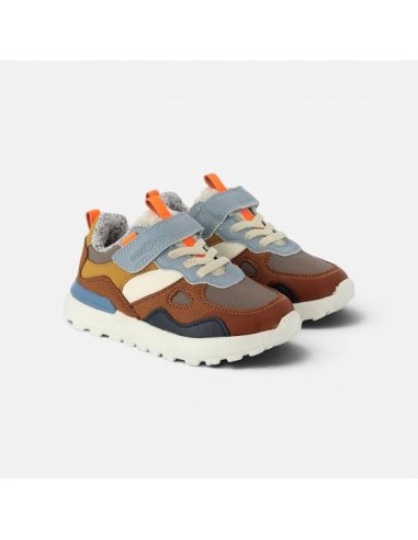 Basket enfant textile Shoo Pom | Chaussures enfant à scratch et lacets