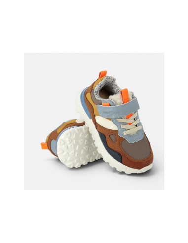 Basket enfant textile Shoo Pom | Chaussures enfant à scratch et lacets