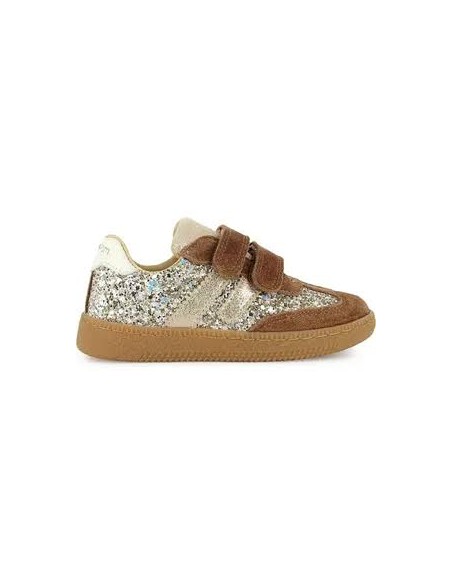 Basket enfant en cuir yuzu lo scratch glitter  Shoo Pom | Basket à double scratch
