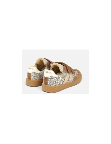 Basket enfant en cuir yuzu lo scratch glitter  Shoo Pom | Basket à double scratch
