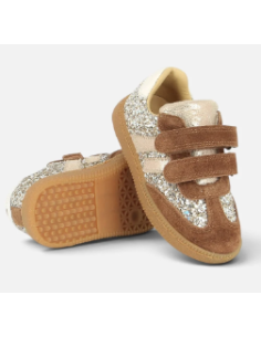 Basket enfant en cuir yuzu lo scratch glitter  Shoo Pom | Basket à double scratch