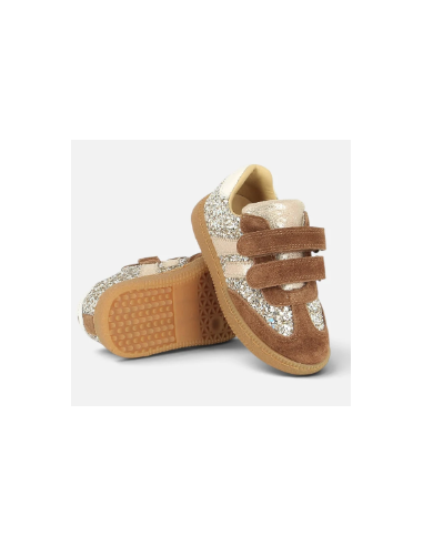 Basket enfant en cuir yuzu lo scratch glitter  Shoo Pom | Basket à double scratch