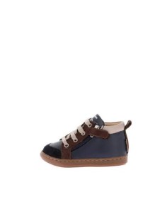 Basket premiers pas Bouba Bi Zip Navy Camel Shoo Pom | Chaussure bébé cuir 2