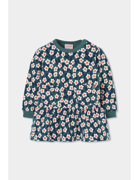 Robe en molleton fleurs pour fille -Boboli