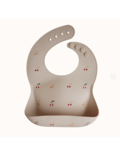 Bavoir en silicone cerises - Mushie 2