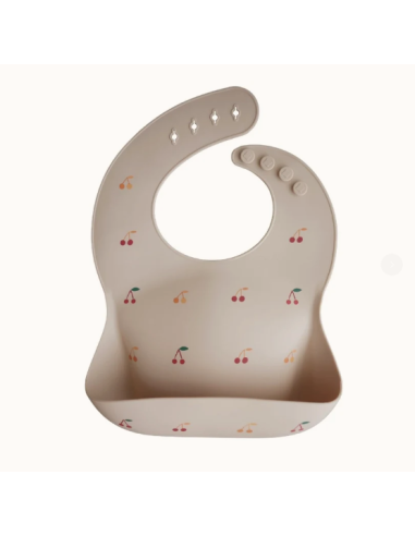 Bavoir en silicone cerises - Mushie
