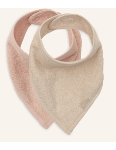 Bavoir bandana soie rose /sable - Jollein