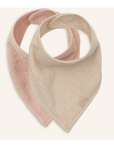 Bavoir bandana soie rose /sable - Jollein