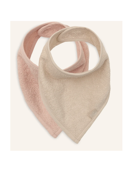 Bavoir bandana soie rose /sable - Jollein