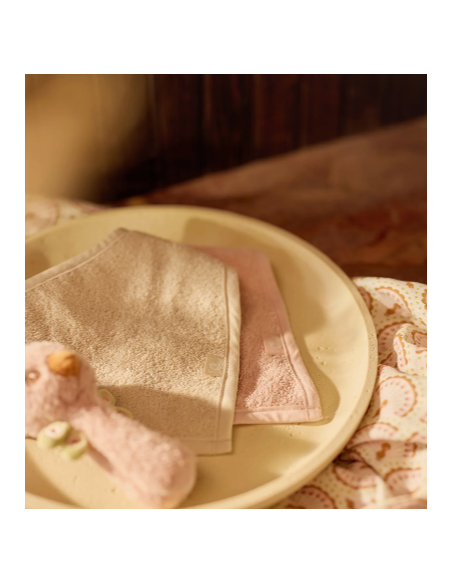 Bavoir bandana soie rose /sable - Jollein