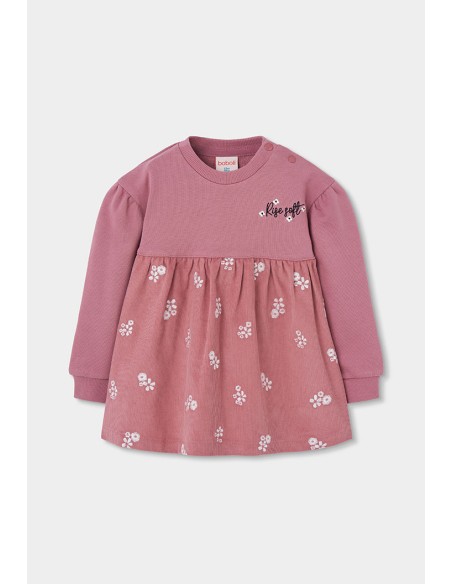 Robe rose broderies Boboli 344034