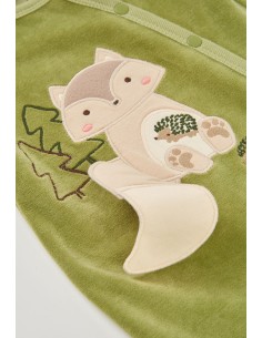 Grenouillère velours vert Boboli 224075 2