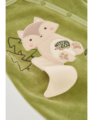 Grenouillère velours vert - Boboli