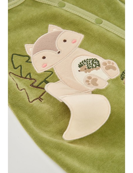 Grenouillère velours vert - Boboli