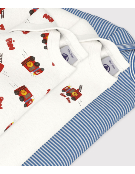 Lot de 3 bodies pompier us ML - Petit bateau