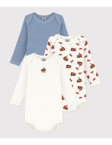 Lot de 3 bodies pompier us ML - Petit bateau