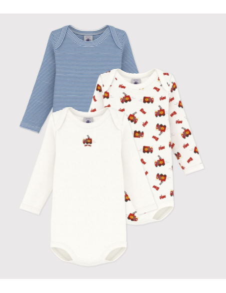 Lot de 3 bodies pompier us ML - Petit bateau
